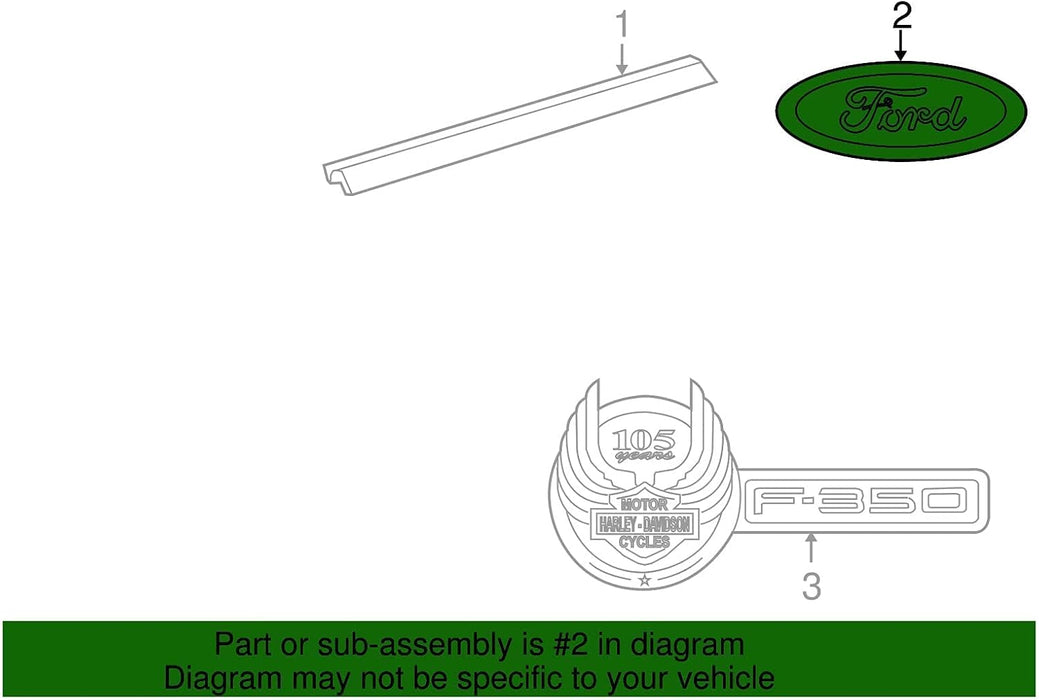 Ford AA8Z-9942528-A Nameplate DARK BLUE, 9 x 3.5 INCHES