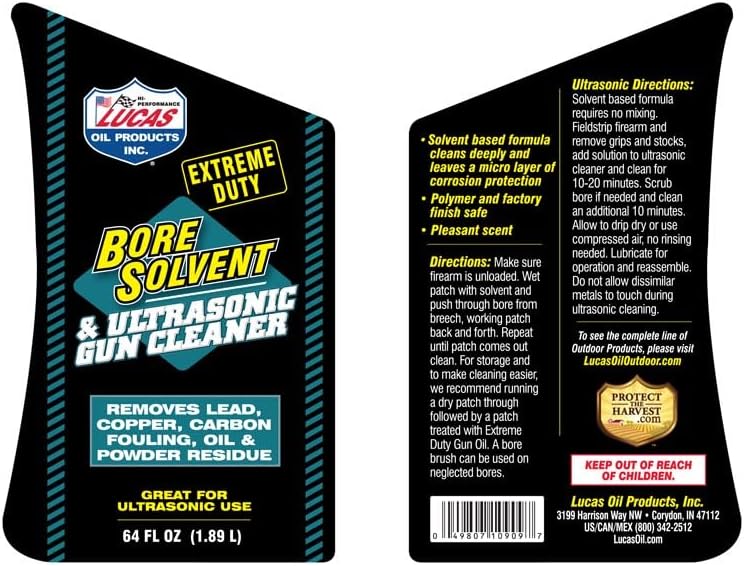 Lucas Oil 10909 Extreme Duty Bore Solvent & Ultrasonic Gun Cleaner - 64 Ounces (Pack of 6)