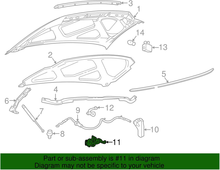 Ford Genuine 4C3Z-16700-AA Hood Latch Assembly
