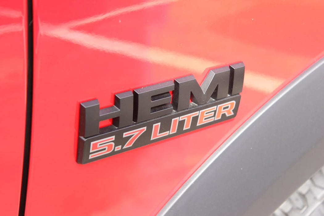 Mopar Black 5.7L Hemi Stick-On Fender Emblem Nameplate OEM
