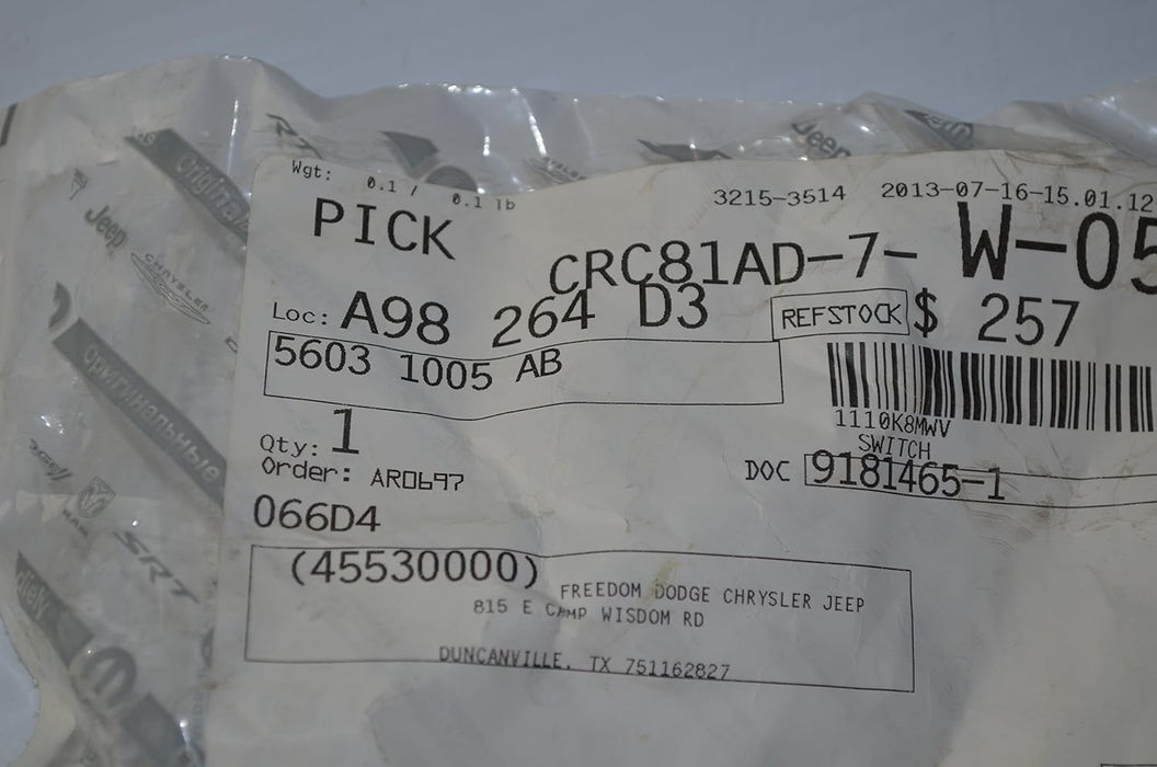 Mopar 56031005AB SWITCH OIL PRESSURE